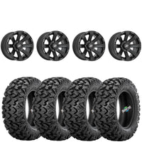 Sedona Spyder Satin Black 4/110 4+3 wheels mounted on Sedona Rip Saw RT