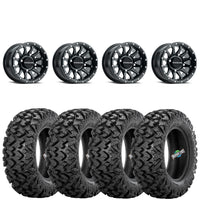 Raceline A95B Trophy Satin Black 4/156 wheels mounted on Sedona Rip Saw RT