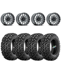 Raceline A95SG Trophy Stealth Grey 4/156 4+3 wheels mounted on Sedona Rip Saw RT