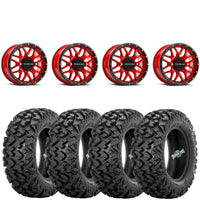 Raceline A94R Krank Red 4/137 wheels mounted on Sedona Rip Saw RT