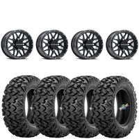 Raceline A94B Krank Satin Black 4/110 4+3 wheels mounted on Sedona Rip Saw RT