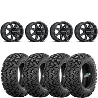 Raceline A92B Hostage Satin Black 4/156 4+3 wheels mounted on Sedona Rip Saw RT