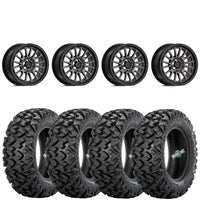 Valor Offroad Dark Tint V14 4/137 wheels mounted on Sedona Rip Saw RT