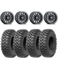 Method 401 Matte Black beadlocks 4/137 mounted on Valor Offroad Alpha tires