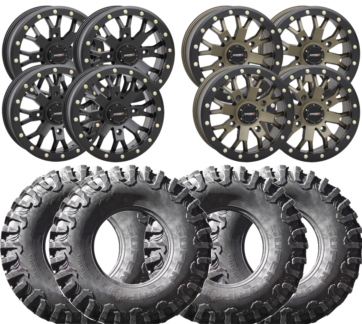 System3 SB 4 and SuperGrip K9 UTV Wheel and Tire Kit