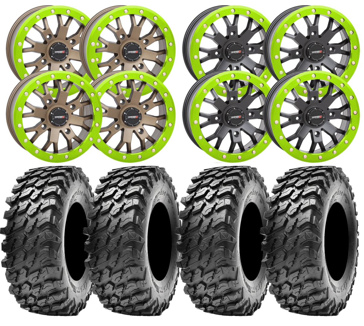 System3 SB 4 and Maxxis Rampage UTV Wheel and Tire Kit