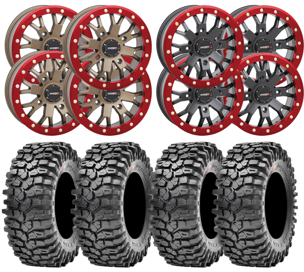 System3 SB 4 and Maxxis Roxxzilla UTV Wheel and Tire Kit