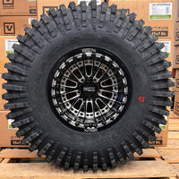 Metal FX Slayer R Beadlock 15x10 Wheels +  Maxxis Roxxzilla Tires (Mounted Kit) – 5x114.3 | Rock Crawler Combo for Polaris Pro R, Turbo R, Xpedition