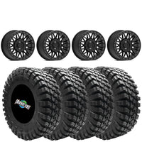 VALOR OFFROAD SATIN BLACK V08 BEADLOCKS ON QUADBOSS QBT808