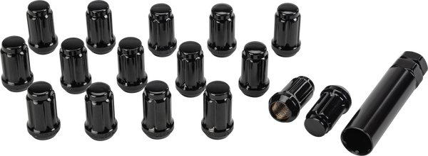 Sedona RLUG-CS19B 16 Pack 12mm x 1.25 Tapered Lug Nuts - 60' Splined Black