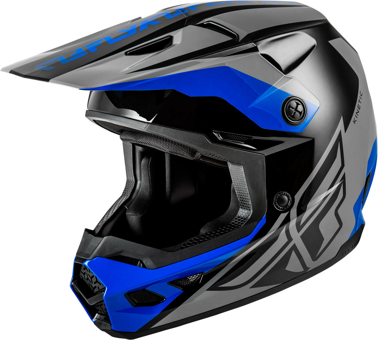 Kinetic Crest Helmet Grey/Black/Blue Md