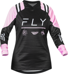 FLY RACING Women's F 16 Jersey Black/Lavender 2x - Part Number 377-8212X