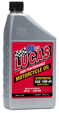 Lucas Synthetic High Performance 4T Oil with Moly 10W-40 - Part Number 10777