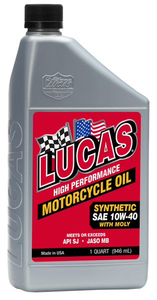 Lucas Synthetic High Performance 4T Oil with Moly 10W-40 - Part Number 10777