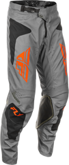 FLY RACING Kinetic Sym Pants Grey/Orange/Black Sz 36 - Performance and Comfort