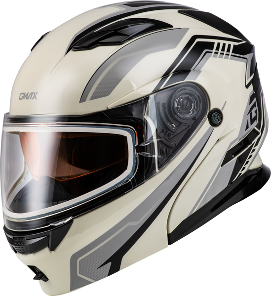 GMAX MD-01S Transistor Snow Helmet in White/Grey/Black - Size Large