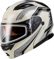 GMAX MD-01S Transistor Snow Helmet in White/Grey/Black - Size Large