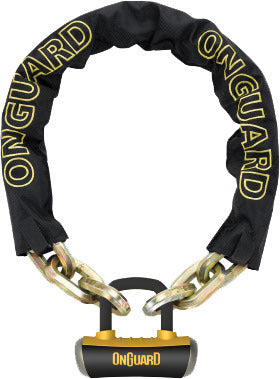 ONGUARD Beast 8016L Chain with U Lock - Black/Yellow, 6 ft