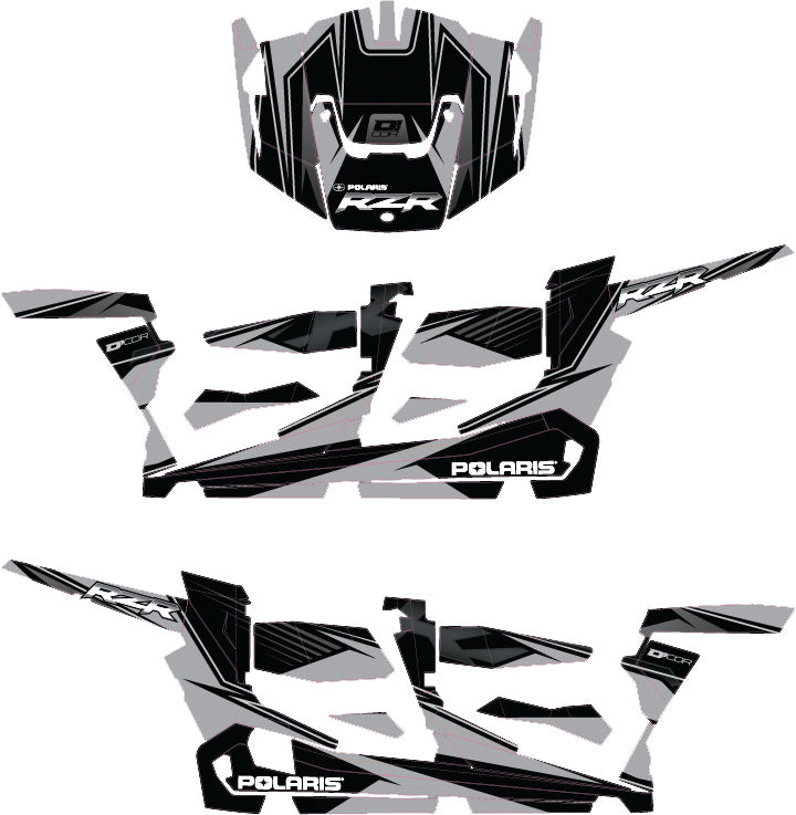 Pol Rzr4 Complete Graphic Kit Silver/Black