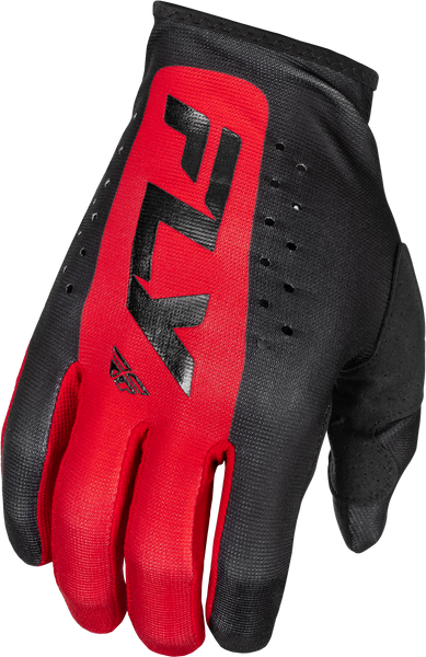 FLY RACING Lite Gloves Black/Red XL - Ultra-Lightweight Racing Gloves