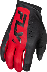 FLY RACING Lite Gloves Black/Red XL - Ultra-Lightweight Racing Gloves