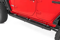 Rough Country | Oval Nerf Steps | 4 Door | Black | Jeep Wrangler Unlimited 4WD (2018-2026) | 21016