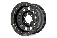 Rough Country | Steel Simulated Beadlock Wheel | Black | 15x8 | 5x4.5 | 3.30 Bore | -19 | RC158545SL