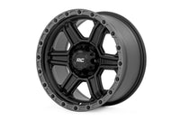 Rough Country | Rough Country 79 Series Wheel | One-Piece | Semi Gloss Black w/Gunmetal Ring | 17x8.5 | 6x5.5 | 0mm | 79170912B