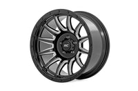 Rough Country | Rough Country 90 Series Wheel | One-Piece | Gloss Black w/machined spokes | 18x9 | 6x5.5 | 0mm | 90180912M