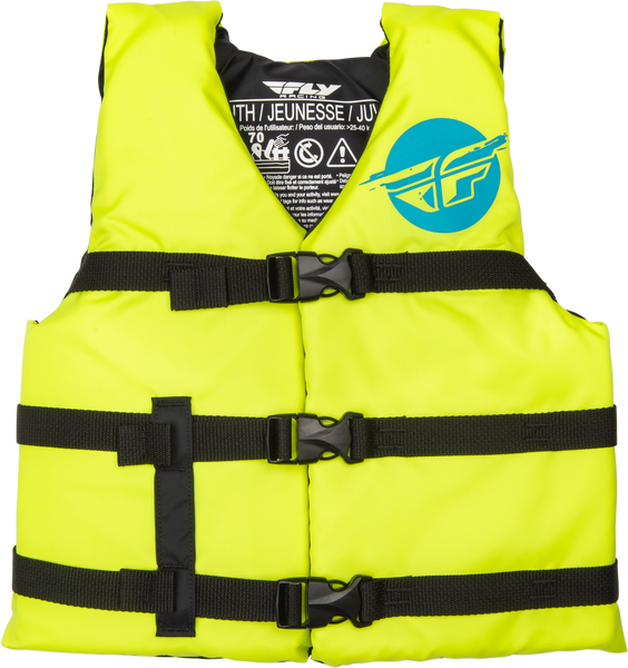 FLY RACING Youth Flotation Vest - Hi Vis/Blue (Part #221-30331)