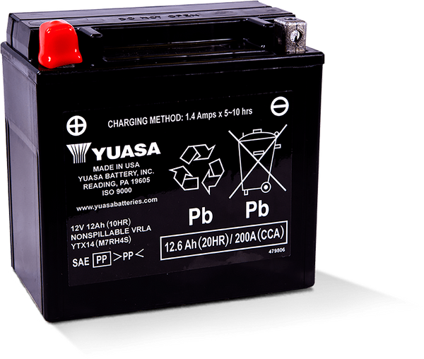 YUASA YUAM7RH4S Battery YTX14 Sealed Factory Activated