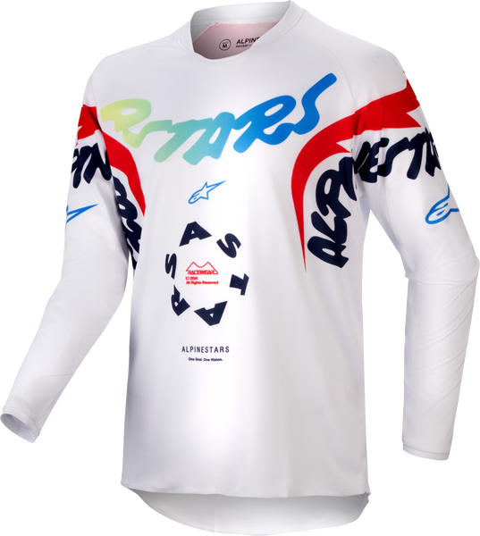 Alpinestars Youth Racer Hana Jersey White/Multicolor XL - Lightweight and Durable