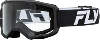 FLY RACING Youth Focus Goggle Black/White with Clear Lens - Part 37-51152Y