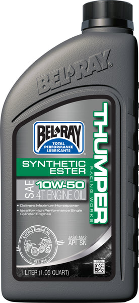 BEL-RAY Thumper Synthetic Ester 4T Engine Oil 10W-50 (1L) - Part Number 99550-B1LW