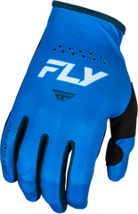 FLY RACING Lite Gloves Blue/White Small - Ultra-Lightweight Race Gloves