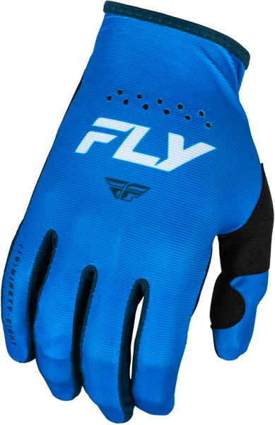 FLY RACING Lite Gloves Blue/White MD - Ultra-Lightweight Race Gloves