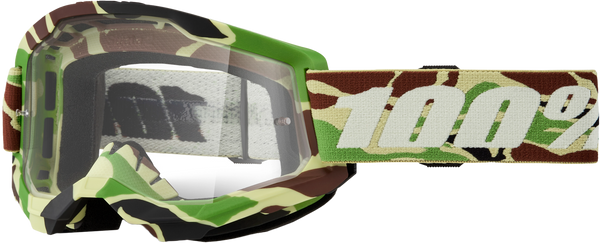 100-PERCENT Strata 2 Goggle War Camo Clear Lens - Premium Performance