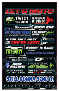 D-COR Kids Moto Talk Decal Sheet - Part Number 40-90-114