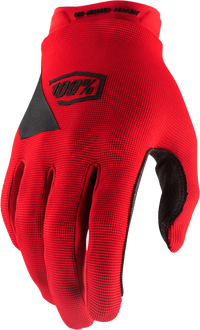 100% Ridecamp Gloves Red Small - Performance Trail and Track Gloves