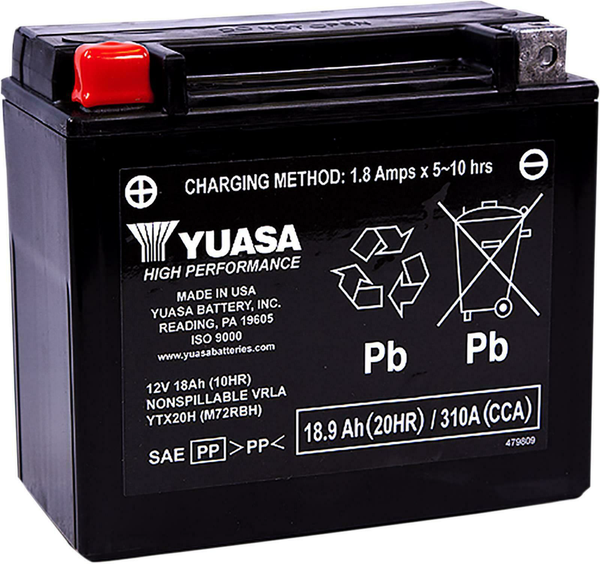 YUASA YUAM72RBH YTX20H Sealed Factory Activated Battery