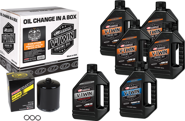 MAXIMA V Twin Oil Change Kit Mineral Evo - Part Number 90-069016PB