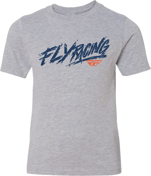 FLY RACING Youth Fly Khaos Tee - Grey YL (Part #352-0022YL)