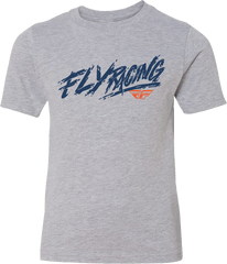 FLY RACING Youth Fly Khaos Tee - Grey YL (Part #352-0022YL)