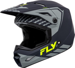 FLY RACING Youth Kinetic Menace Helmet Matte Grey/Hi Vis Yl F73-8657YL