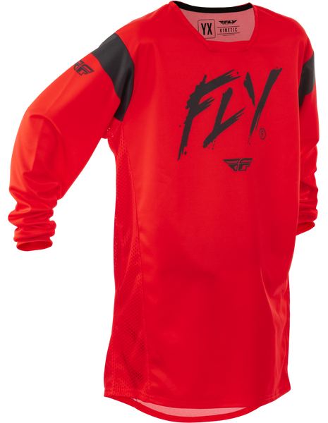 FLY RACING Youth Kinetic Stoke Jersey Red/Black 378-527YM