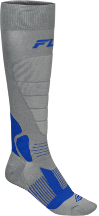 FLY RACING Snow Heavyweight Wool Sock Grey/Blue Lg/Xl