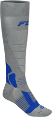 FLY RACING Snow Heavyweight Wool Sock Grey/Blue Sm/Md