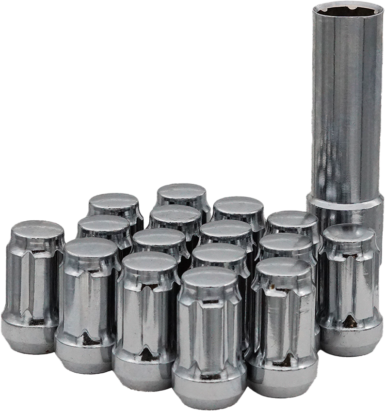 16/Pk 12mm 1.25 Tapered Lug Nuts Splined