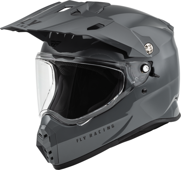 FLY RACING Trekker Solid Helmet Grey Small - Versatile Off-Road and Street Helmet