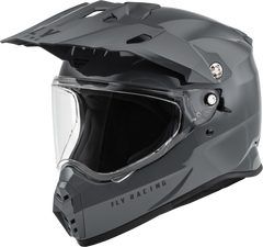 FLY RACING Trekker Solid Helmet Grey Small - Versatile Off-Road and Street Helmet